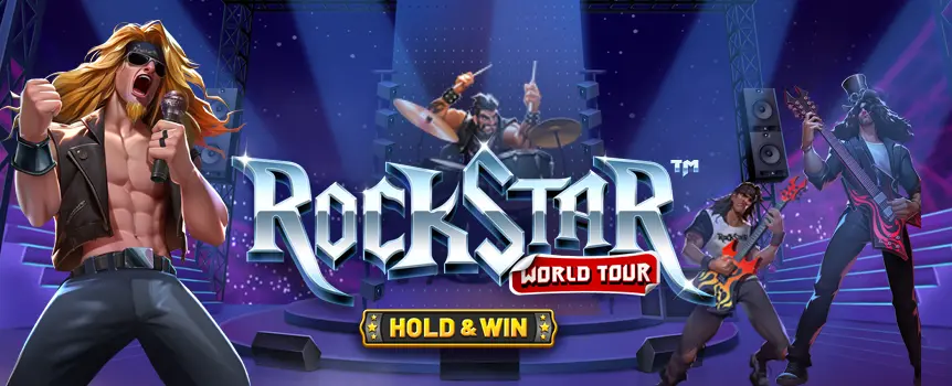 Rockstar: World Tour - Hold & Win is a 5 Row, 6 Reel, 66 Payline slot with some Rocking Cash Prizes on offer! Play now.