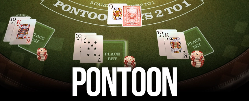 It’s you against the Dealer when you play up to 3 Hands of Blackjack simultaneously in this epic Table Game. Play Pontoon 21 now.