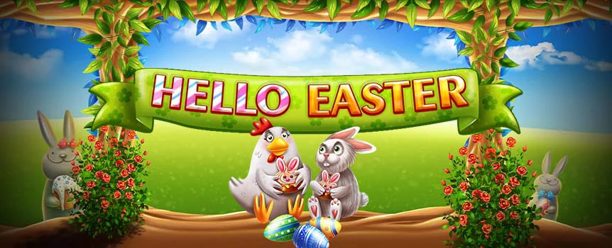 Join the Easter fun with the playful Hello Easter slot. Play with adorable bunnies and cheerful chicks for a chance to land wins up to 9,000x!