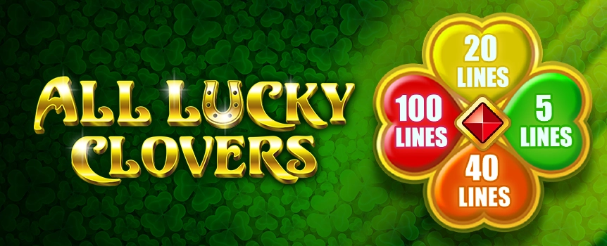 With recognizable Symbols, a classic 4 Row, 5 Reel Grid and simple gameplay, All Lucky Clovers will make you feel at home when you spin the Reels