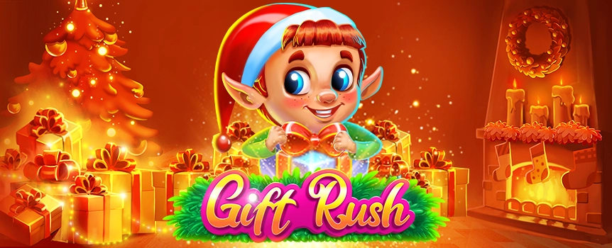 Enjoy simple holiday fun with the Gift Rush online slot, available to enjoy today at Cafe Casino! Win up to 499x your bet during the fantastic bonus round!