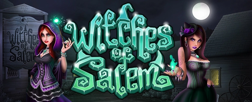 Get ready to experience Salem, the home of many notorious witch trials, when you play the Witches of Salem online slot at Cafe Casino! 