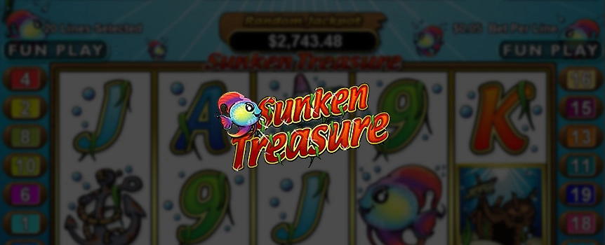 Deep in the sea lay a wealth of sunken treasure from all the ships that have met a murky end. In the 5-reel, 20-line slot game Sunken Treasure, you explore the sea floor in search of shipwrecks and forgotten bounty. Trigger the Treasure Dive Feature, and you'll be presented with a number of treasure chests that contain free spins and prizes. Afterwards, move on to the Jewel Pick Feature, which could leave you with winnings up to 500X your triggering bet. The ocean is vast, limitless and full of opportunities to strike it rich, so don't miss out on this aquatic expedition.