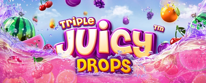 Spin the reels of the incredible Triple Juicy Drops, the exciting online slot at Cafe Casino where you could win a gigantic prize worth 30,004x your bet!