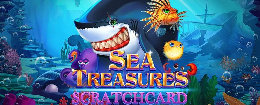 Dive deep into the Ocean and you’ll discover Huge Cash Prizes up to 6,500x your stake! Play Sea Treasures Scratchcard now. 