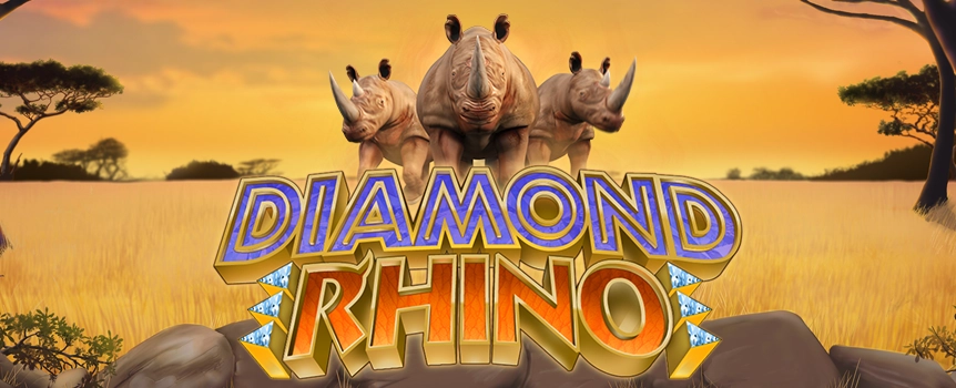Play the action-packed Diamond Rhino Classic online slot today at Cafe Casino and see if you can spin in the game’s gigantic top prize worth thousands.