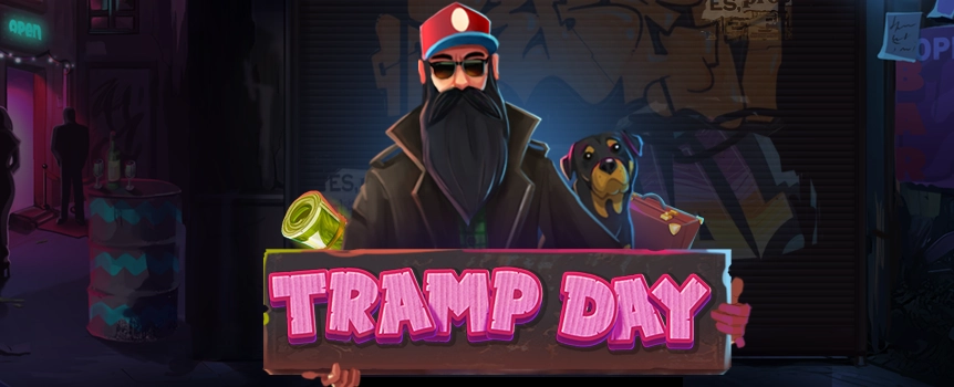 Hit the streets in the Tramp Day online slot, here at Cafe Casino! Enjoy Refilling Reels, free spins, and win up to 5,000x your bet when you spin the reels!