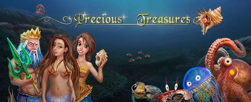Get ready for the adventure of a lifetime with Precious Treasures, a 5-reel slot game that has everything: sexy mermaids, underwater treasures, free spins and plenty of chances to reel in the big one! Dive in and watch as five stacked symbols and a bankroll-boosting wild crank up your chances of scoring wins over 1,000 times your bet. Even better, the scatter symbol will multiply your total bet. Throw in a couple of free spins and you’ve got yourself an adventure that pays bigtime.
