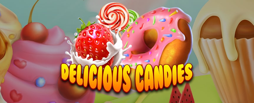 If you’re hoping to add sugar and cupcakes to your Americano, try the Delicious Candies slot machine.
Sweeten your routine with 5 reels, free spins and a bonus game that lets you choose a gingerbread treasure chest for an instant win. Then, the ultimate sugar rush, unlock a Winning Multiplier!