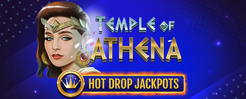 Have you played a Hot Drop Jackpots slot before? If not, it’s time you experienced the excitement a slot of this type can bring, by spinning the reels of the superb Temple of Athena here at Cafe Casino! 