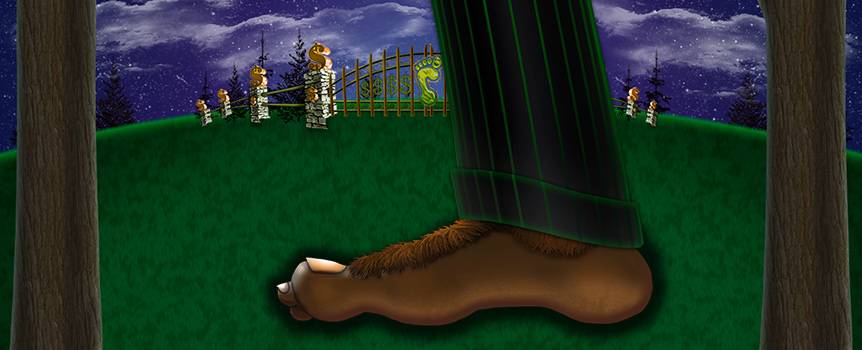 Big feet mean big money in this high-rolling 5-reel, 25-line slot game. Bigfoot has thrown caution to the wind, left the bush and joined society. He know what he wants, and he's going to get it. He traded in his tree house for a mansion on a hill, a yacht, a hot tub full of bikini-clad vixens, a sports car and, of course, a jet. Spin through the reels to see which of his goodies could fall into your lap. This sasquatch is feeling generous, so play your cards right, and you'll inherit his toys.
