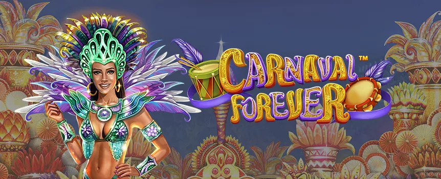 Get ready to hit the streets of Rio de Janeiro and party hard in the Carnaval Forever online slot game at Cafe Casino.