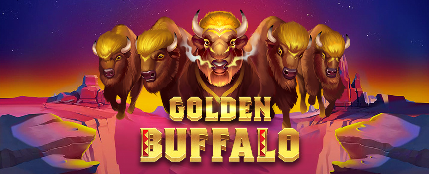 Play Golden buffalo slot game at Cafe Casino