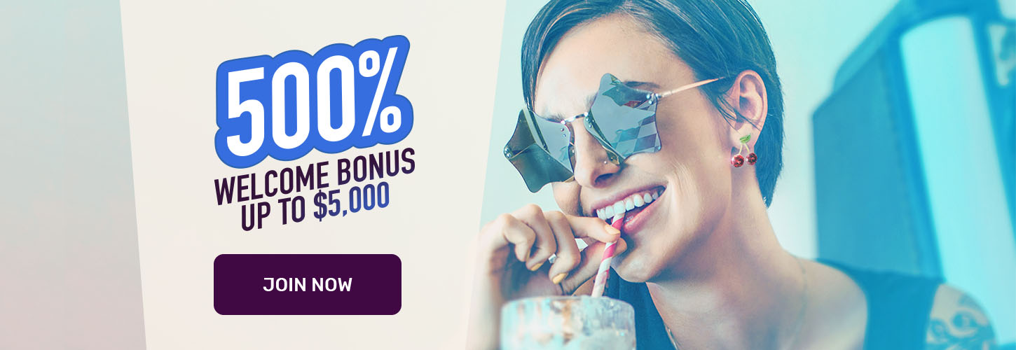 Get a 500% welcome bonus up to $5,000 when you join Cafe Casino.